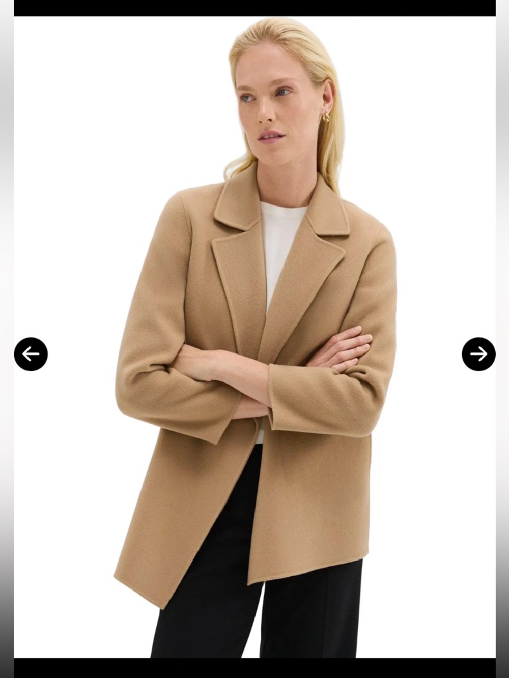 Theory Clairene Jacket in Double-Face Wool Cashmere M- New Camel Color